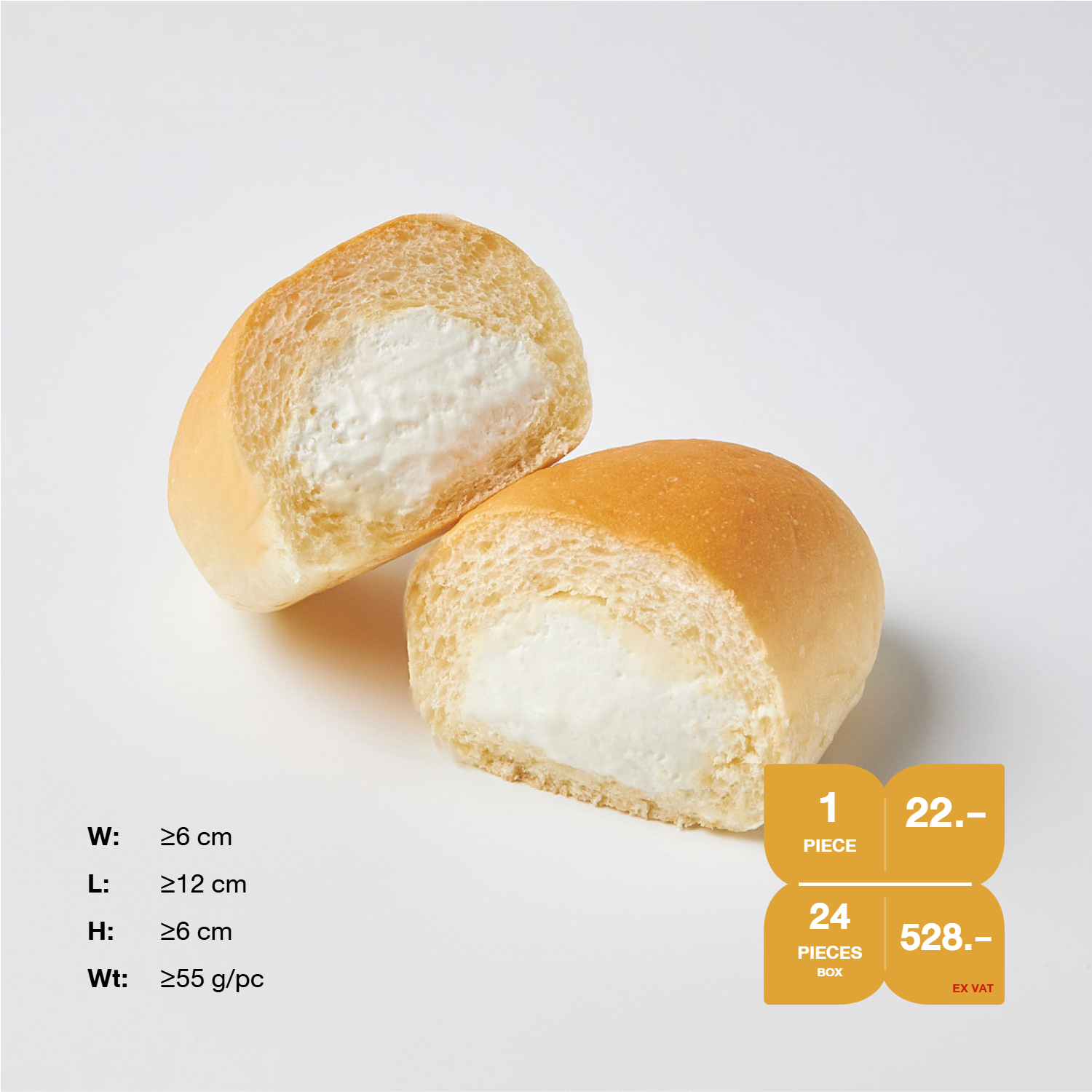 ขนมปังเเช่แข็ง SYNOVA : ขนมปังไส้ครีมนมฮอกไกโด (ยกกล่อง)